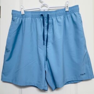 Huk Men's Sky Blue Swim Trunks XL Drawstring Waist Four Pockets